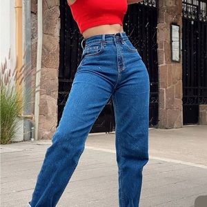 High waisted mom jeans